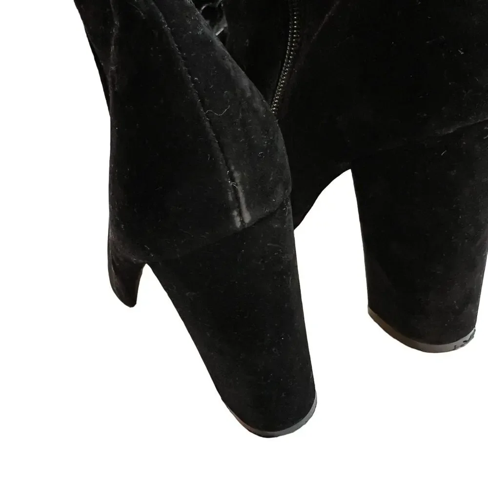 Black Suede Ankle Boots Size 5 Sofie Pretty Little Thing Block‎ Heel